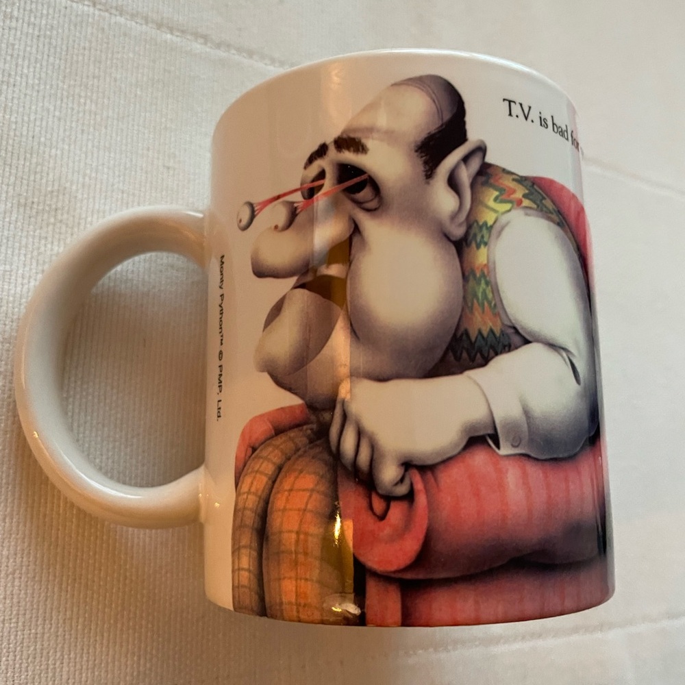 Monty Python's Flying Circus Ceramic Coffee Cup Mug Pmp tv is bad for your eyes
